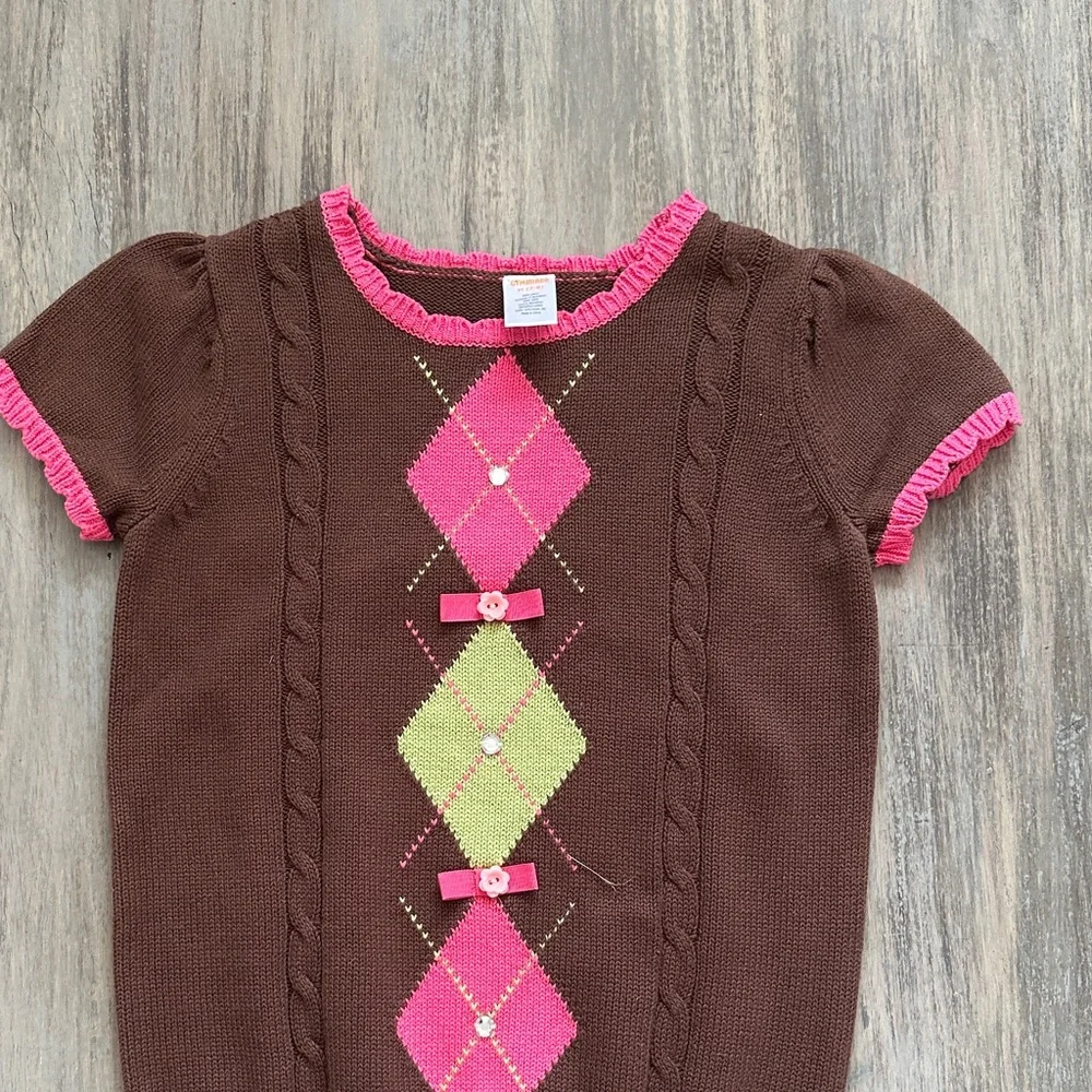 Gymboree Brown and Pink Argyle Sweater